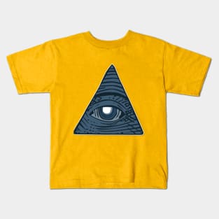 Human eye iluminations   pyramids triangle Kids T-Shirt